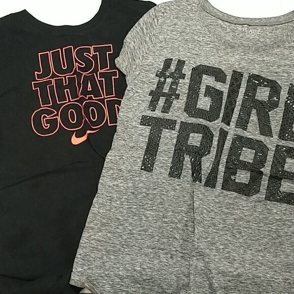 Nike Girls size Large Tees black gray - Picture 1 of 7